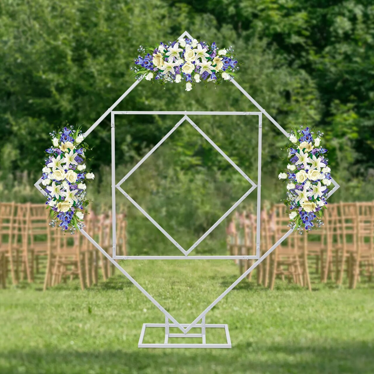 Wedding Backdrop Stand 6.6ft Rack Circle Balloon Frame Venue Decor Metal Arch